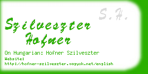 szilveszter hofner business card